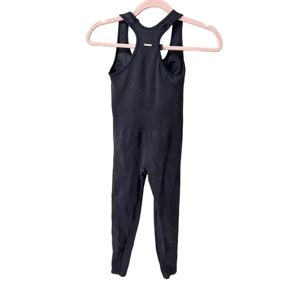 Savage X Fenty Womens Medium Black Ribbed Racerback Activewear Jumpsuit - Picture 7 of 10